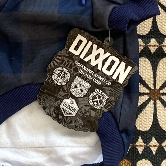Dixxon NWT Blue Plaid Dog Hoodie Size M - Picture 3 of 8